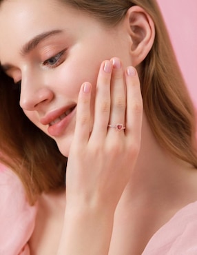 Anillo de corazón Moonberry Eternity Moments de plata vermeil P 925 zirconia cúbica con acabado baño de oro rosa