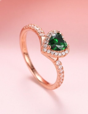 Anillo de corazón Moonberry Eternity Moments de plata vermeil P 925 zirconia cúbica con acabado baño de oro rosa
