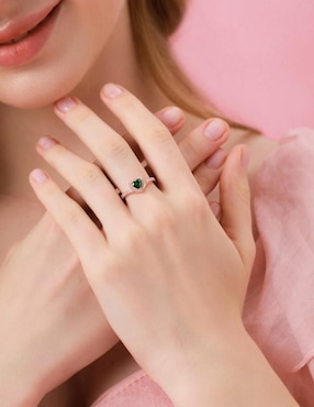 Anillo de corazón Moonberry Eternity Moments de plata vermeil P 925 zirconia cúbica con acabado baño de oro rosa