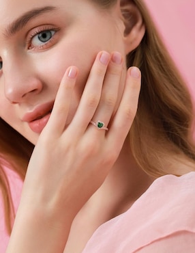 Anillo de corazón Moonberry Eternity Moments de plata vermeil P 925 zirconia cúbica con acabado baño de oro rosa