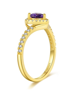 Anillo de corazón Moonberry Eternity Moments de plata vermeil P 925 zirconia cúbica con acabado baño de oro