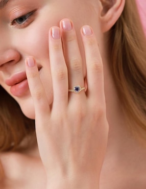 Anillo de corazón Moonberry Eternity Moments de plata vermeil P 925 zirconia cúbica con acabado baño de oro
