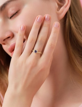 Anillo de corazón Moonberry Eternity Moments de plata vermeil P 925 zirconia cúbica con acabado baño de oro