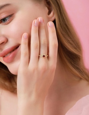 Anillo de corazón Moonberry Eternity Moments de plata vermeil P 925 zirconia cúbica con acabado baño de oro