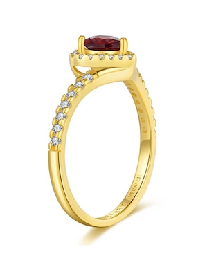 Anillo de corazón Moonberry Eternity Moments de plata vermeil P 925 zirconia cúbica con acabado baño de oro