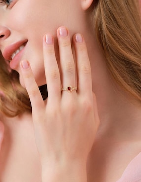 Anillo de corazón Moonberry Eternity Moments de plata vermeil P 925 zirconia cúbica con acabado baño de oro
