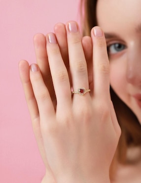 Anillo de corazón Moonberry Eternity Moments de plata vermeil P 925 zirconia cúbica con acabado baño de oro