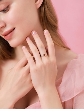 Anillo de corazón Moonberry Eternity Moments de plata vermeil P 925 zirconia cúbica con acabado baño de oro