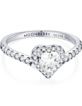 Anillo de corazón Moonberry Eternity Moments P 925 de plata zirconia cúbica brillante