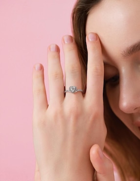 Anillo de corazón Moonberry Eternity Moments P 925 de plata zirconia cúbica brillante