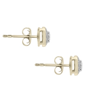 Broqueles circulares Mjj Brilliant Inc de oro 14 K con acabado pavé