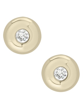 Broqueles Mjj Brilliant Inc de oro 14 k con acabado brillante diamante