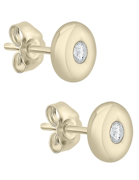 Broqueles Mjj Brilliant Inc de oro 14 k con acabado brillante diamante