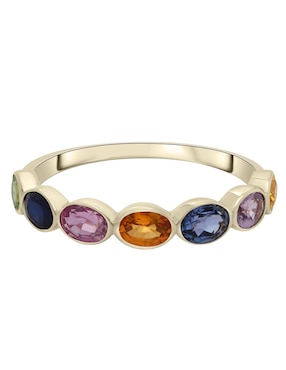 Anillo Mjj Brilliant Inc Color Bands 14 k de oro zafiro pulido