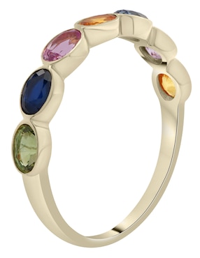 Anillo Mjj Brilliant Inc Color Bands 14 k de oro zafiro pulido