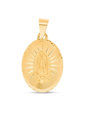 Medalla ovalada Joyerías Bizzarro virgen de guadalupe de oro 14 K