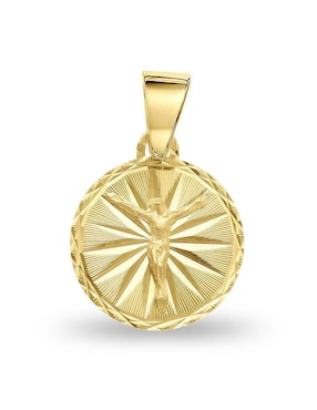 Medalla circular Joyerías Bizzarro cristo de oro 14 K