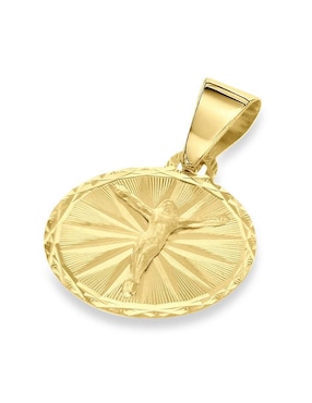 Medalla circular Joyerías Bizzarro cristo de oro 14 K