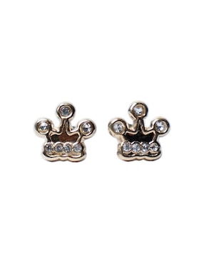 Broqueles de corona Mardía de oro zirconia