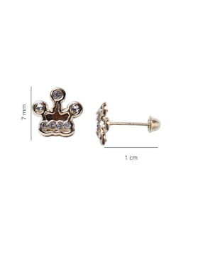 Broqueles de corona Mardía de oro zirconia