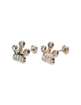 Broqueles de corona Mardía de oro zirconia