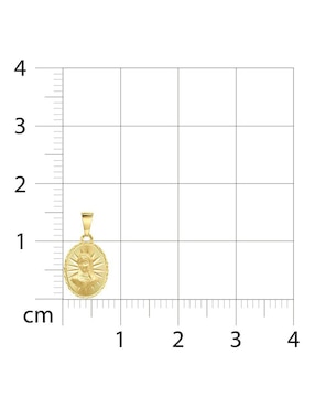 Medalla ovalada Joyerías Bizzarro virgen de guadalupe de oro amarillo 14 K