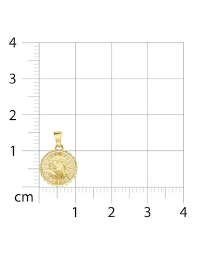 Medalla circular Joyerías Bizzarro cristo de oro 14 K