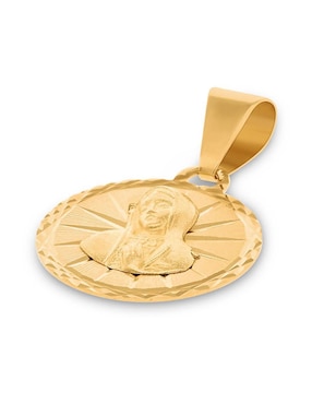Medalla circular Joyerías Bizzarro virgen de guadalupe de oro 14 K