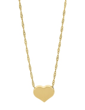 Collar con dije de corazón Cristal Joyas de oro 14 K