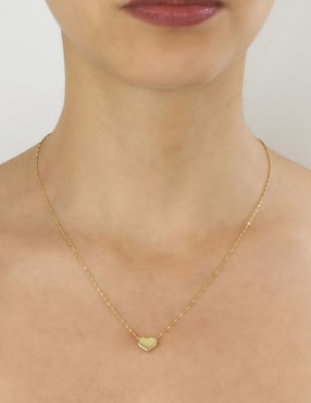 Collar con dije de corazón Cristal Joyas de oro 14 K