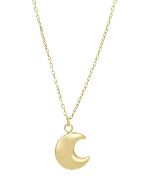 Collar con dije de luna Cristal Joyas de oro 14 K