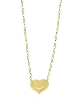 Collar con dije de corazón Cristal Joyas de oro 14 K