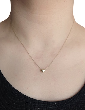 Collar con dije de corazón Cristal Joyas de oro 14 K
