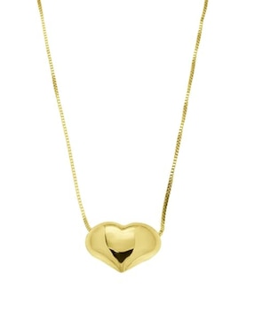 Collar con dije de corazón Cristal Joyas de oro 14 K
