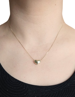 Collar con dije de corazón Cristal Joyas de oro 14 K