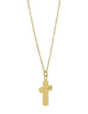 Collar con dije de cruz Cristal Joyas de oro 14 K