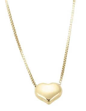 Collar con dije de corazón Cristal Joyas de oro 14 K