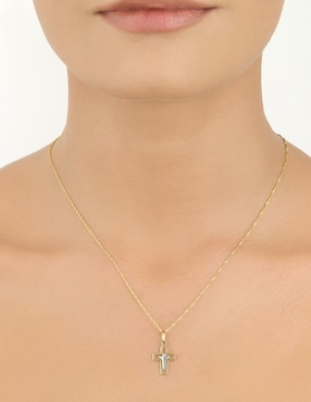 Dije de crucifijo Cristal Joyas de oro 14 K