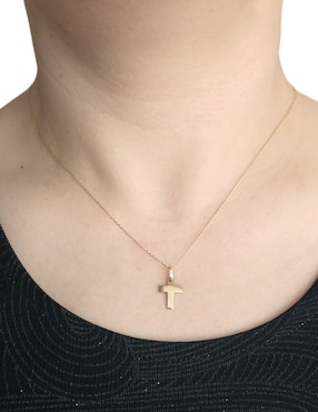 Dije de cruz Cristal Joyas de oro 14 K