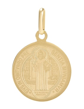 Medalla redonda Cristal Joyas de oro 14 K