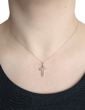Dije de cruz Cristal Joyas de oro 14 K