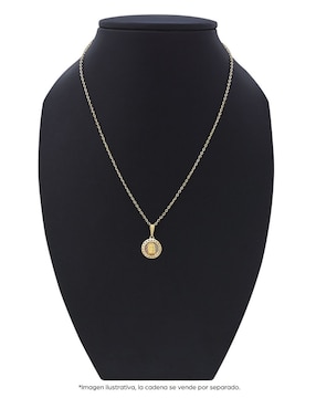 Medalla de virgen de guadalupe Cristal Joyas de oro florentino 14 K