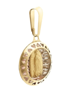 Medalla de virgen de guadalupe Cristal Joyas de oro florentino 14 K