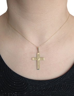 Dije de cruz Cristal Joyas de oro 14 K
