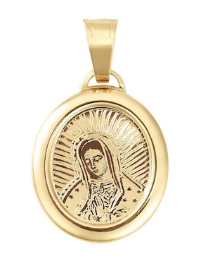 Medalla de virgen de guadalupe Cristal Joyas de oro 14 K