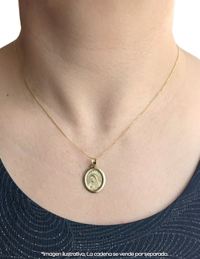 Medalla de virgen de guadalupe Cristal Joyas de oro 14 K