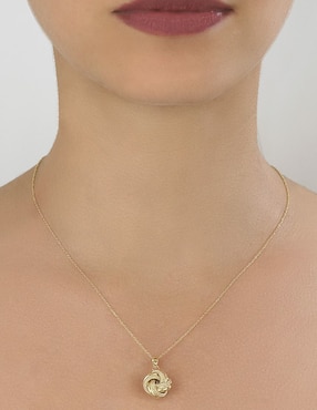 Collar con dije Cristal Joyas de oro 14 K