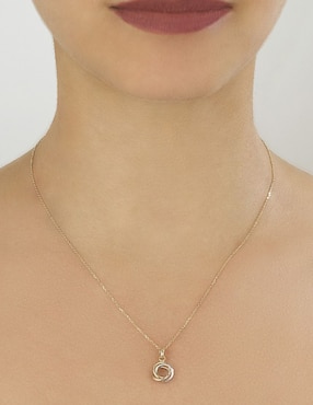 Collar con dije Cristal Joyas de oro florentino 14 K