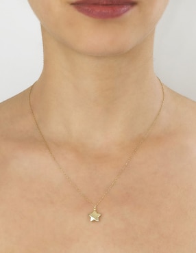 Collar con dije de estrella Cristal Joyas de oro 14 K