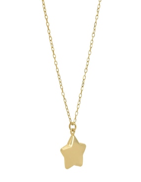 Collar con dije de estrella Cristal Joyas de oro 14 K